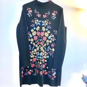 Zara black floral dress